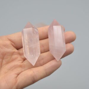 Rose Quartz Double Terminated Crystal Point / Tower / Wand - 1 Count - choose from 4 sizes