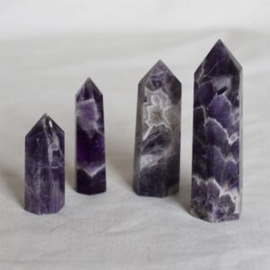 Chevron Amethyst Crystal Point Tower Wand - 4 sizes