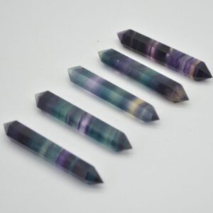 Rainbow Fluorite Double Terminated Crystal Point Tower Wand - 8cm - 9cm