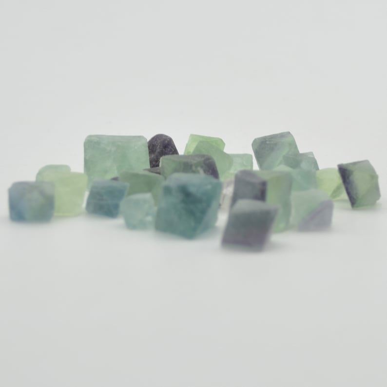 Rainbow Fluorite Gemstone Tumblestone Diamond Shapes - 50g - 9mm - 15mm - Image 2