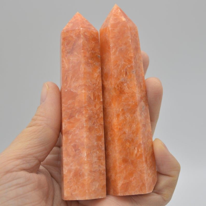 Orange Calcite Crystal Point, Tower, Wand - 3 Sizes - Image 4
