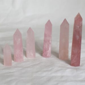 Rose Quartz Crystal Point Tower Wand - Various sizes