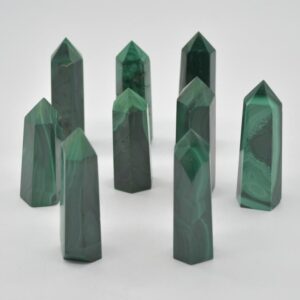 Malachite Point Tower Wand - 6.5cm-8cm x 2.5cm x 2cm-2.5cm - 70 - 95 grams - #02