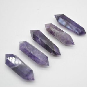Chevron Amethyst Double Terminated Crystal Point Tower Wand - 5cm - 6cm