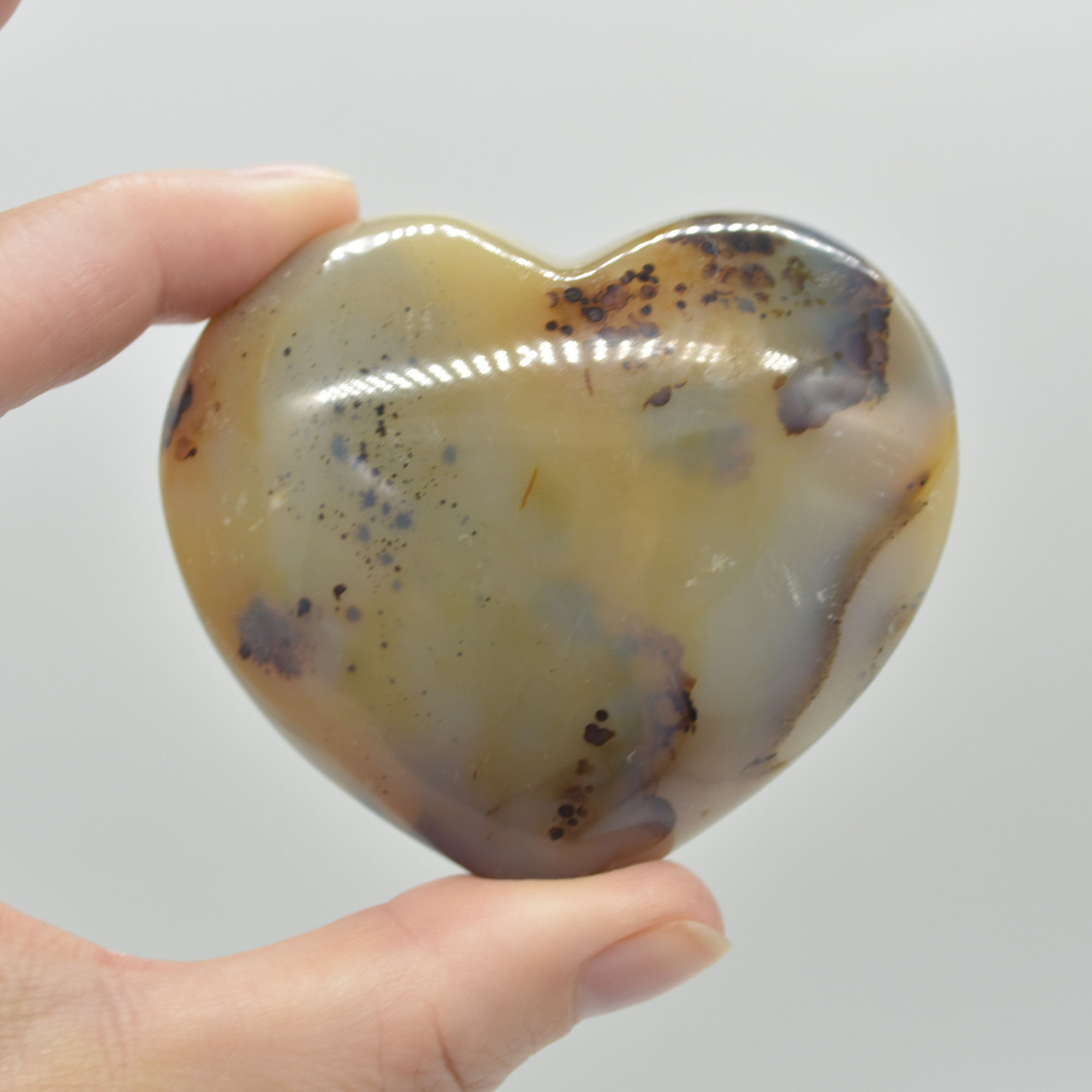 Dendritic Agate Crystal Puffy Heart - 171 grams - #5