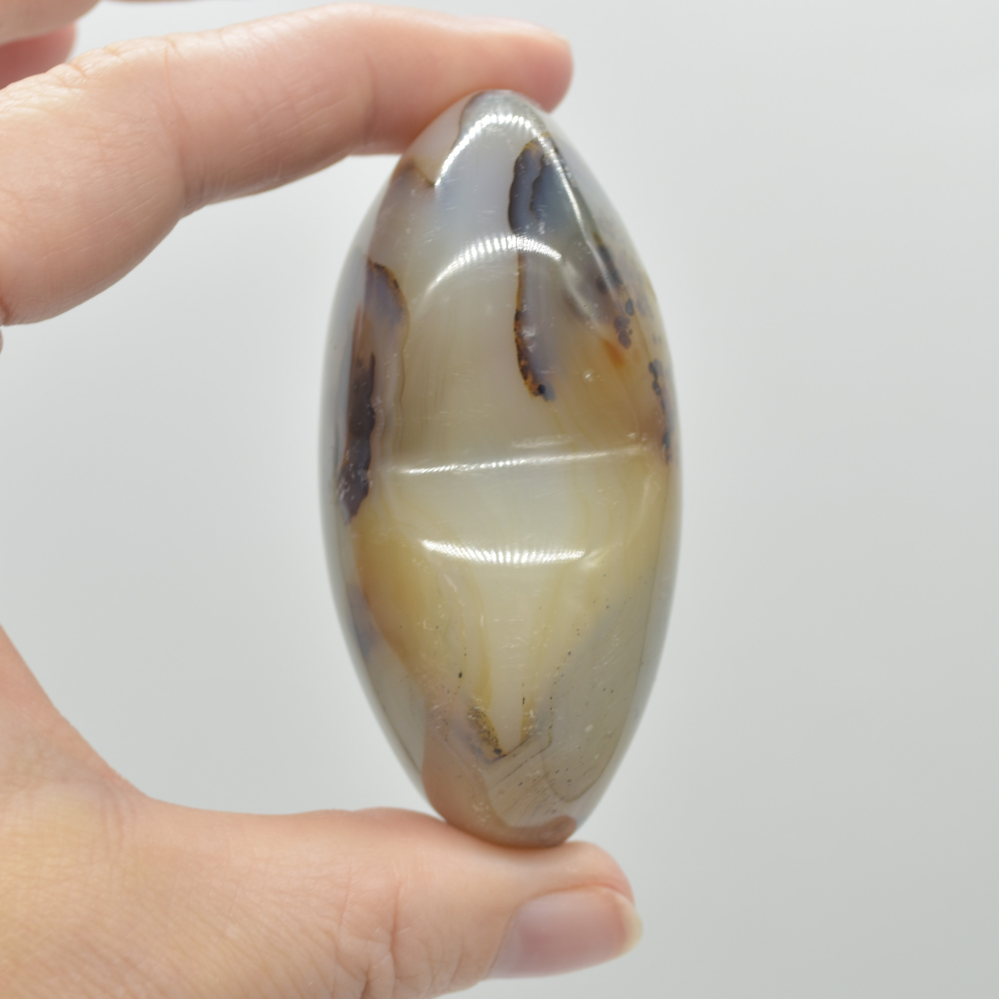 Dendritic Agate Crystal Puffy Heart - 171 grams - #5 - Image 4