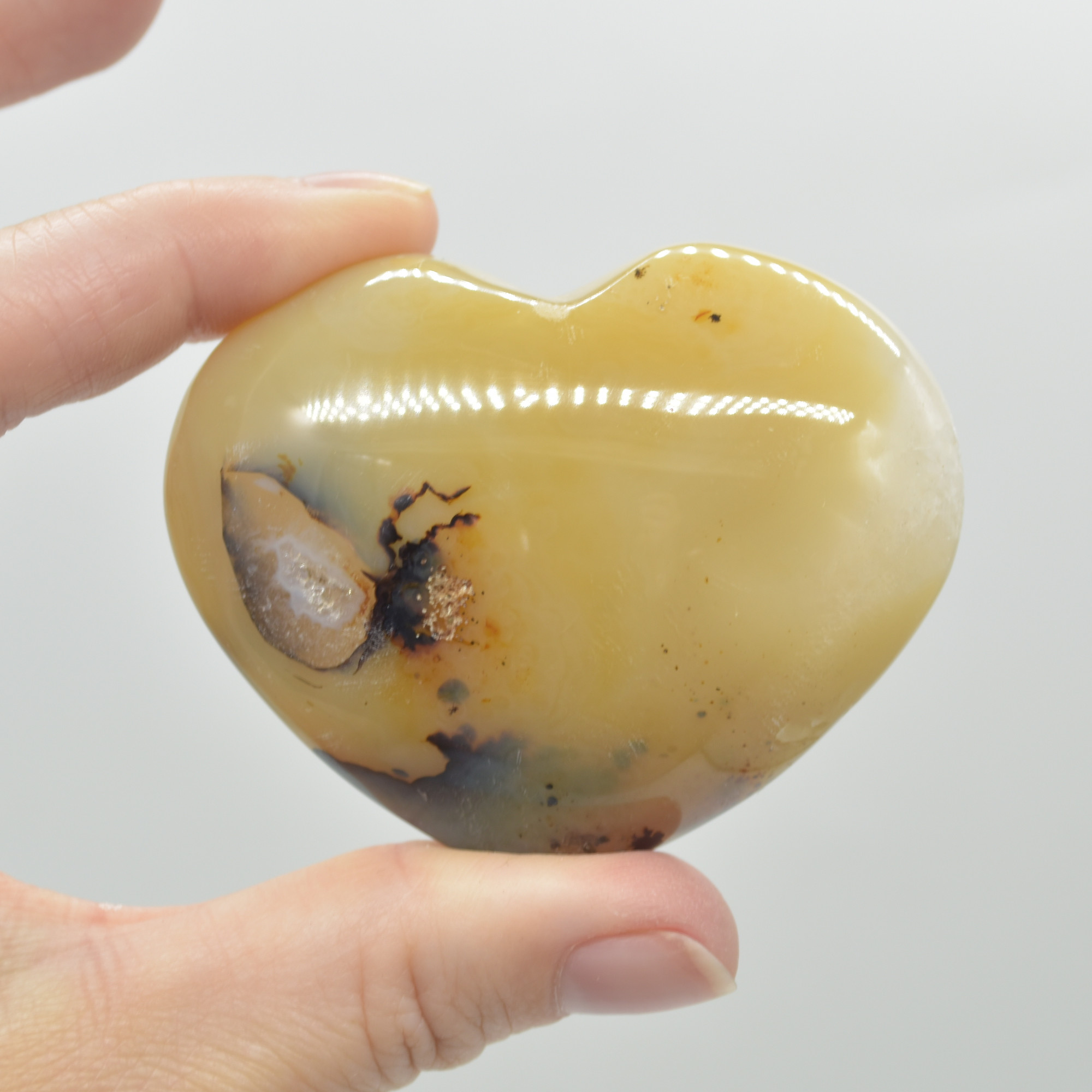 Dendritic Agate Crystal Puffy Heart - 125 grams - #6