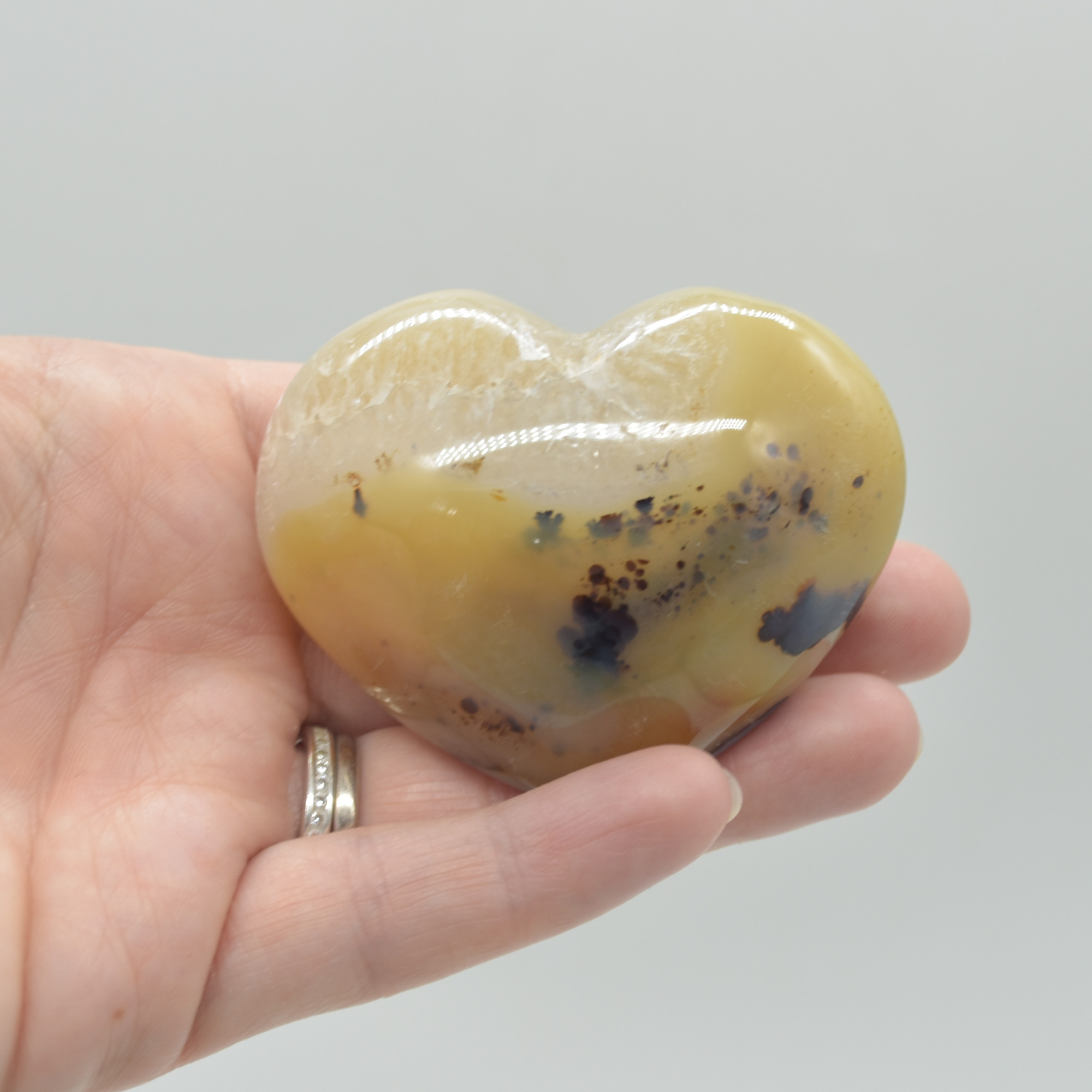 Dendritic Agate Crystal Puffy Heart - 125 grams - #6 - Image 6