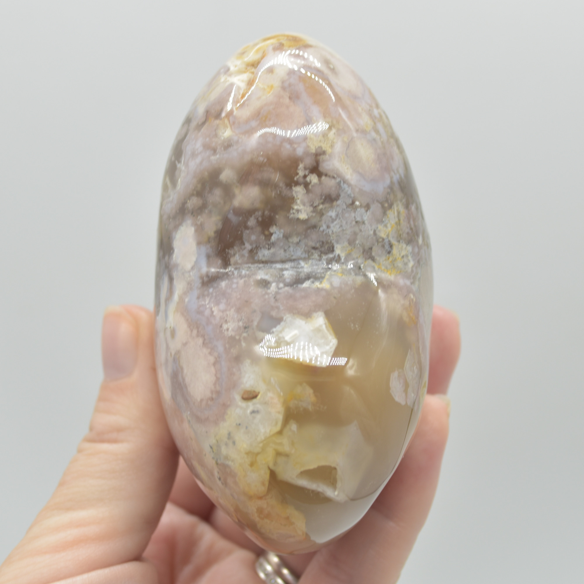 Flower Agate Crystal Puffy Heart - 467 grams #001 - Image 2