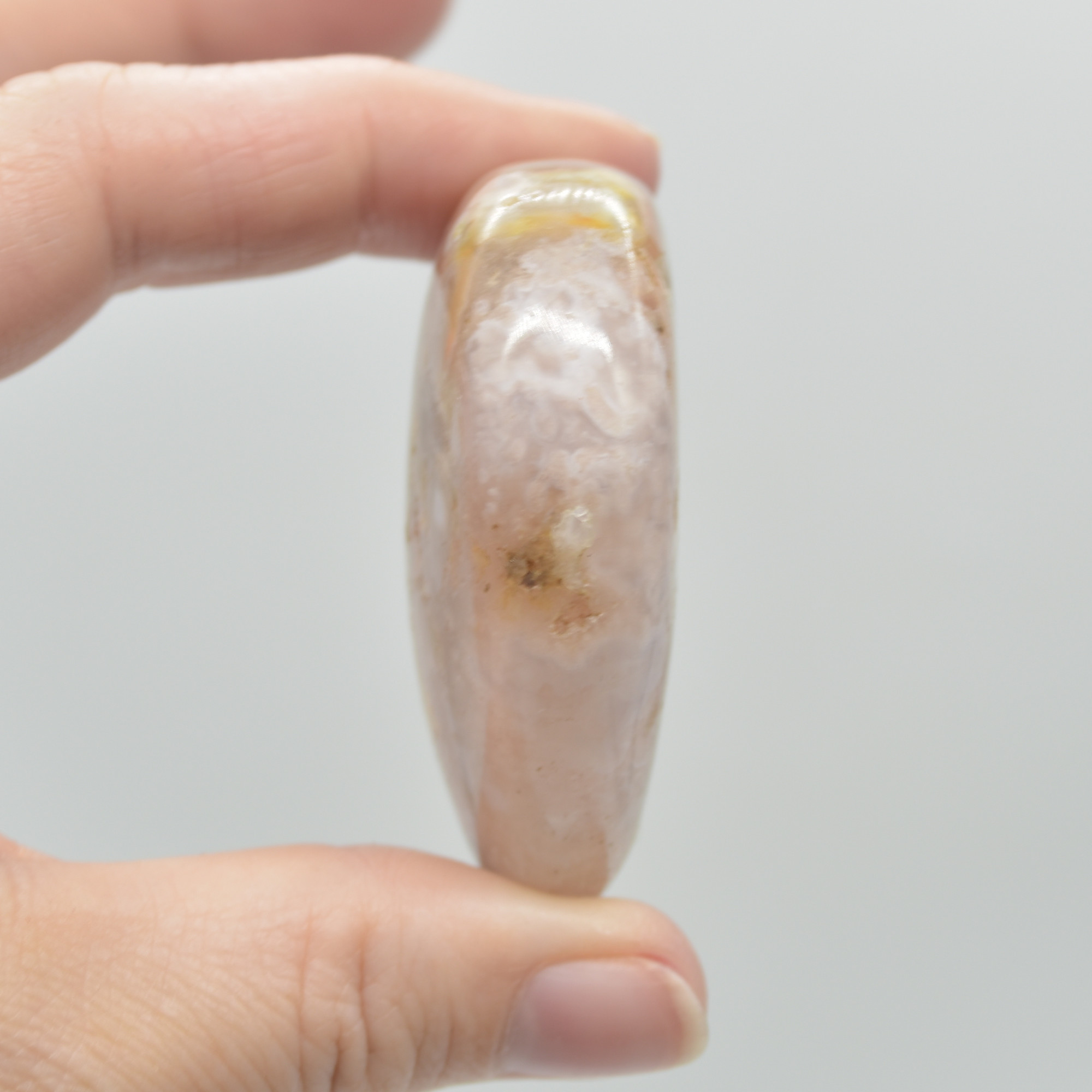 Flower Agate Crystal Puffy Heart - 95 grams - #2 - Image 2