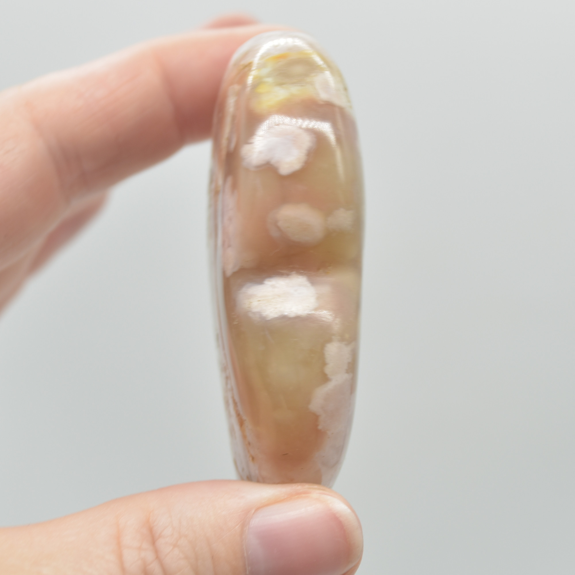 Flower Agate Crystal Puffy Heart - 95 grams - #2 - Image 4