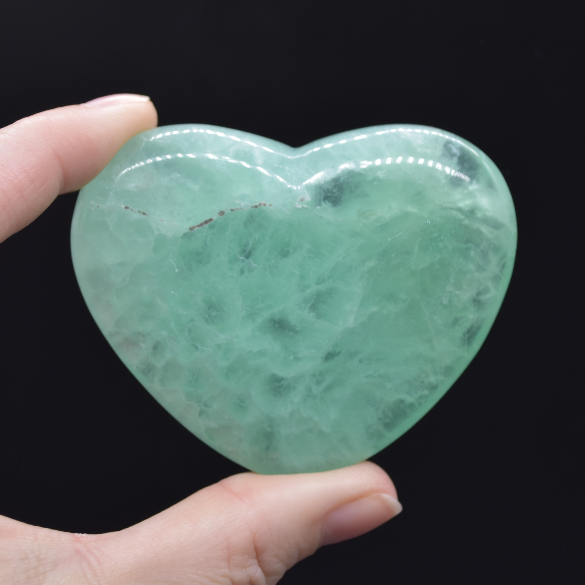 Green Fluorite Crystal Puffy Heart - 147 grams - #2