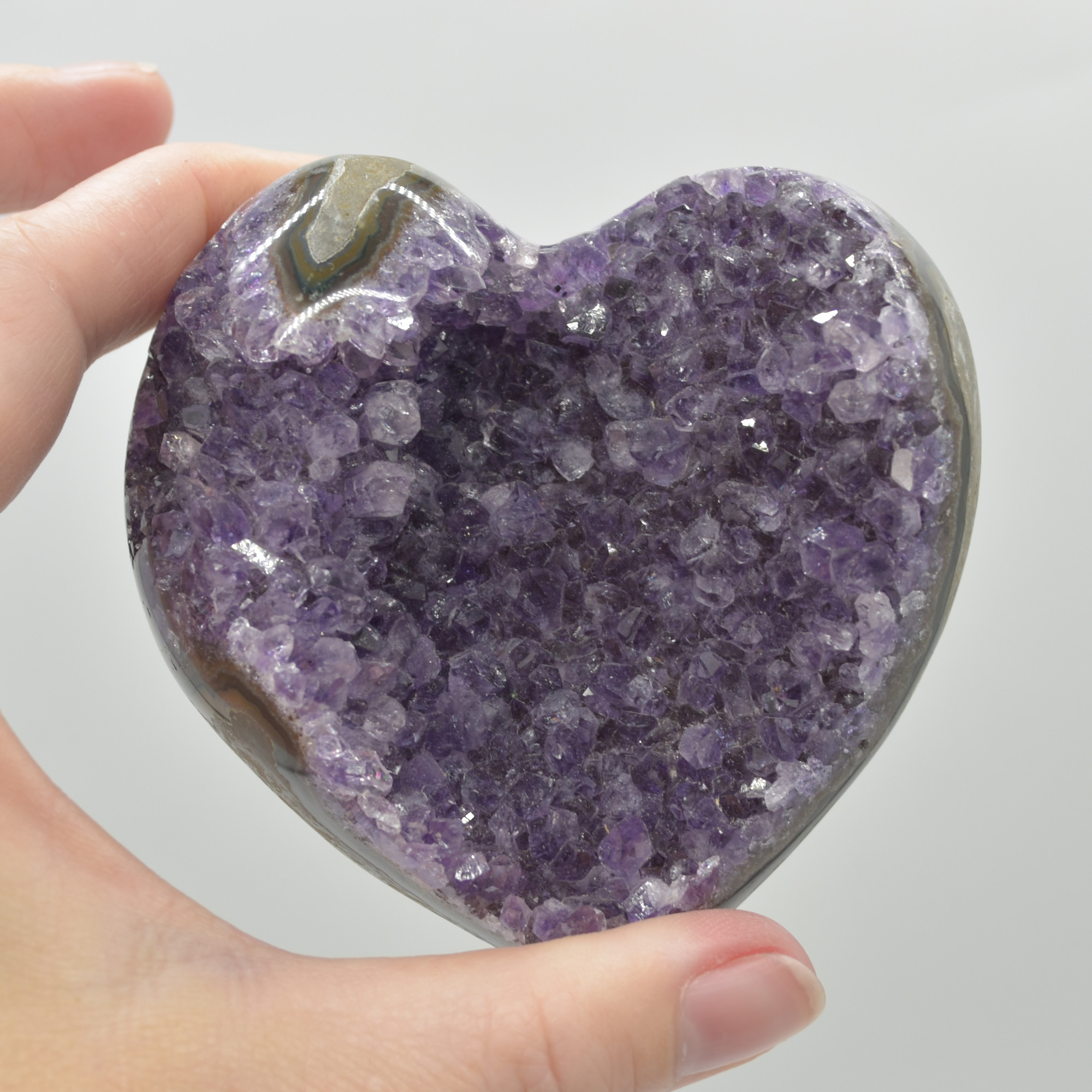 Amethyst Raw Cluster Crystal Heart - 292 grams #001 - Image 4