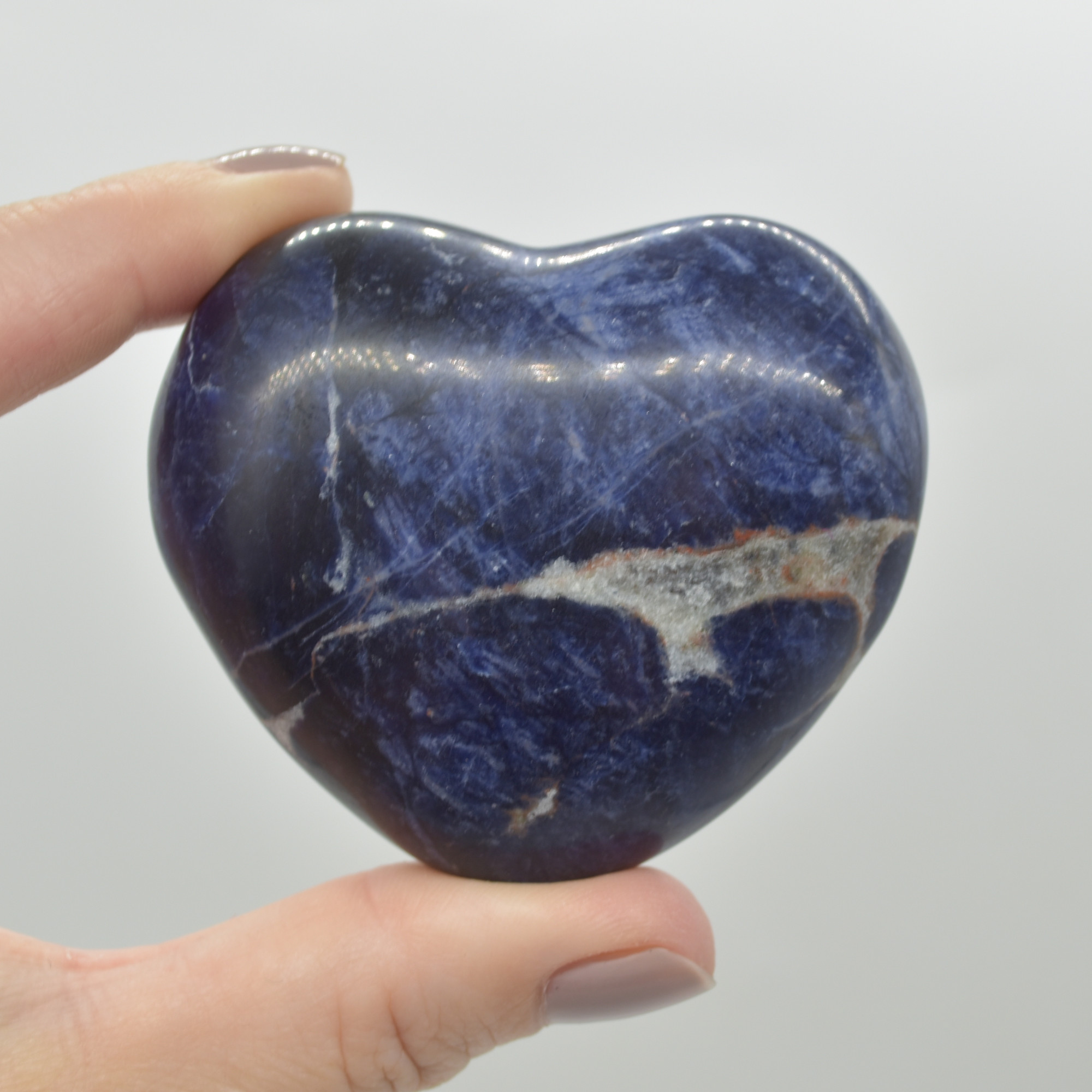 Sodalite Crystal Puffy Heart - 134 grams - #3