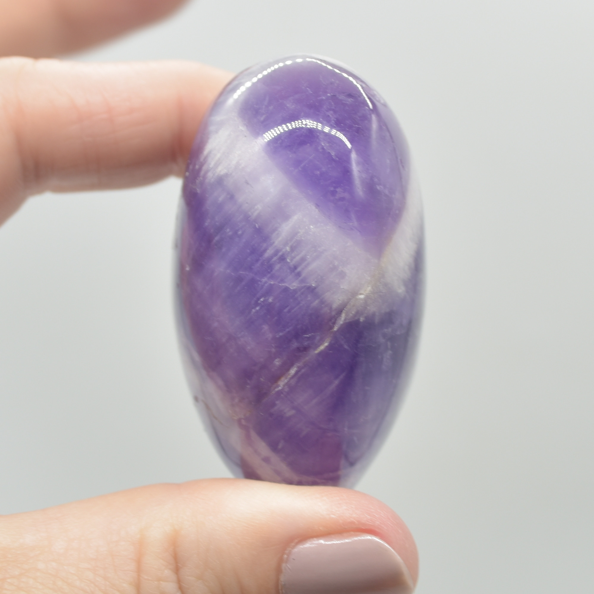 Chevron Amethyst Crystal Puffy Heart - 118 grams - #2 - Image 2