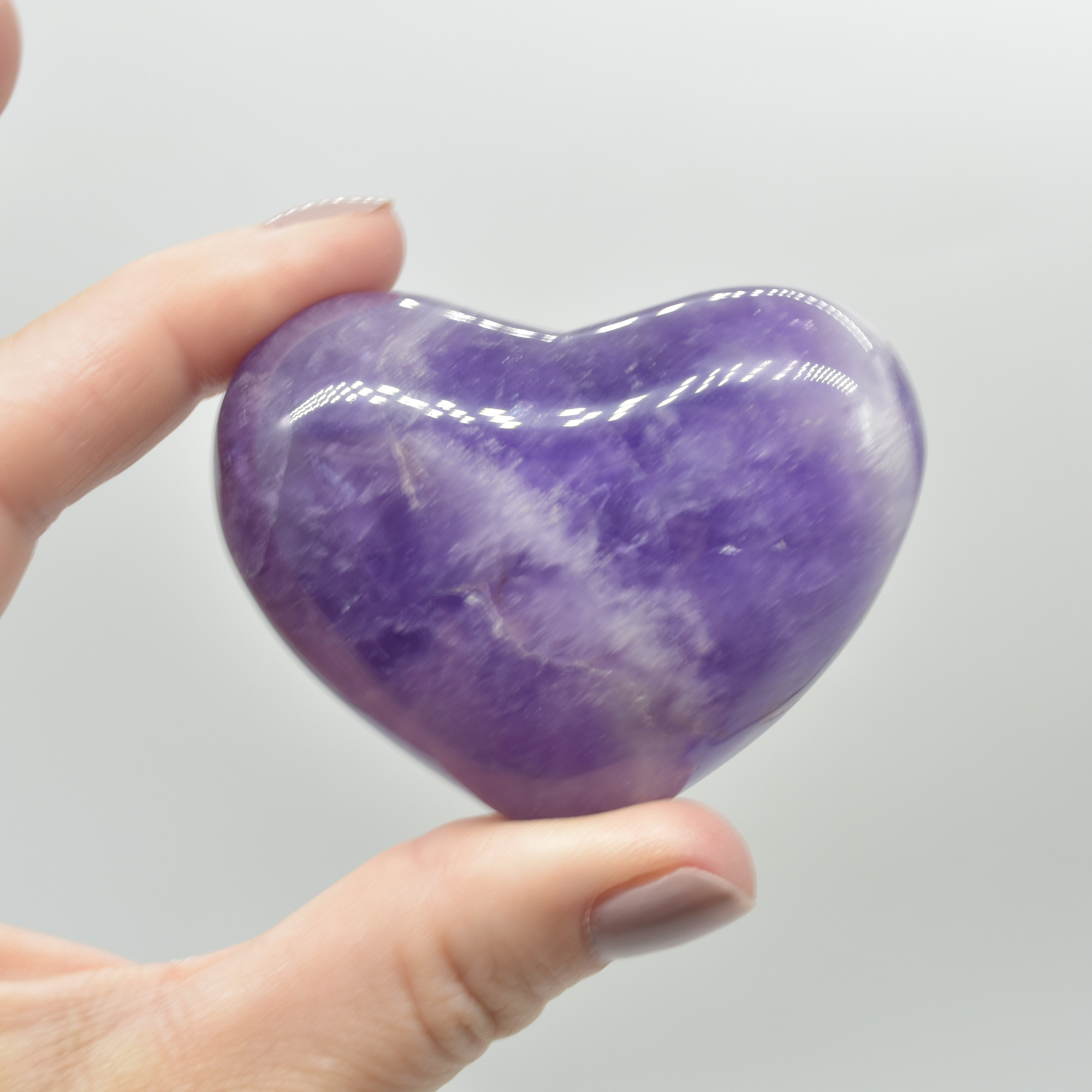 Chevron Amethyst Crystal Puffy Heart - 118 grams - #2 - Image 3