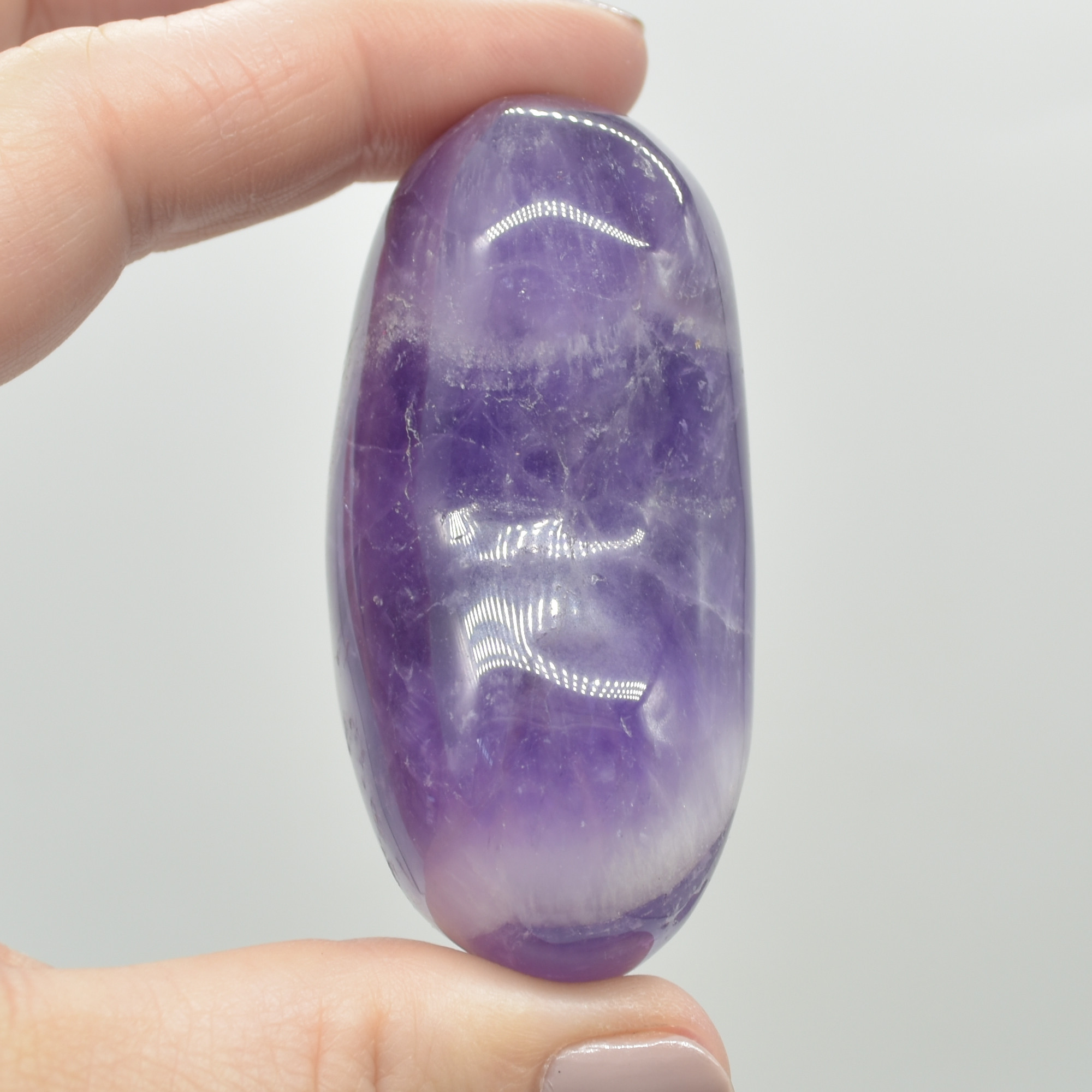 Chevron Amethyst Crystal Puffy Heart - 118 grams - #2 - Image 4