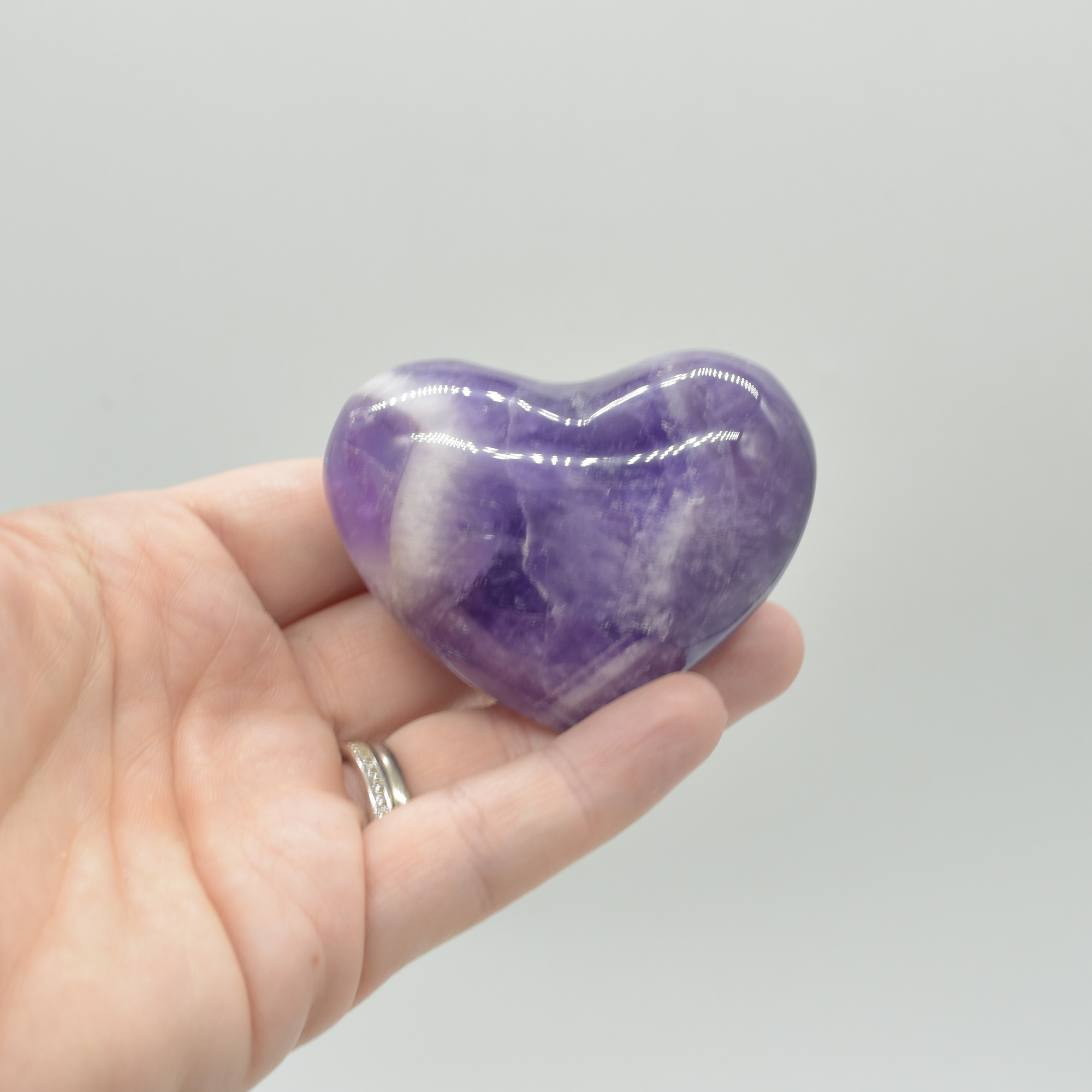 Chevron Amethyst Crystal Puffy Heart - 118 grams - #2 - Image 5