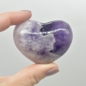 Chevron Amethyst Crystal Puffy Heart - 96 grams - #5