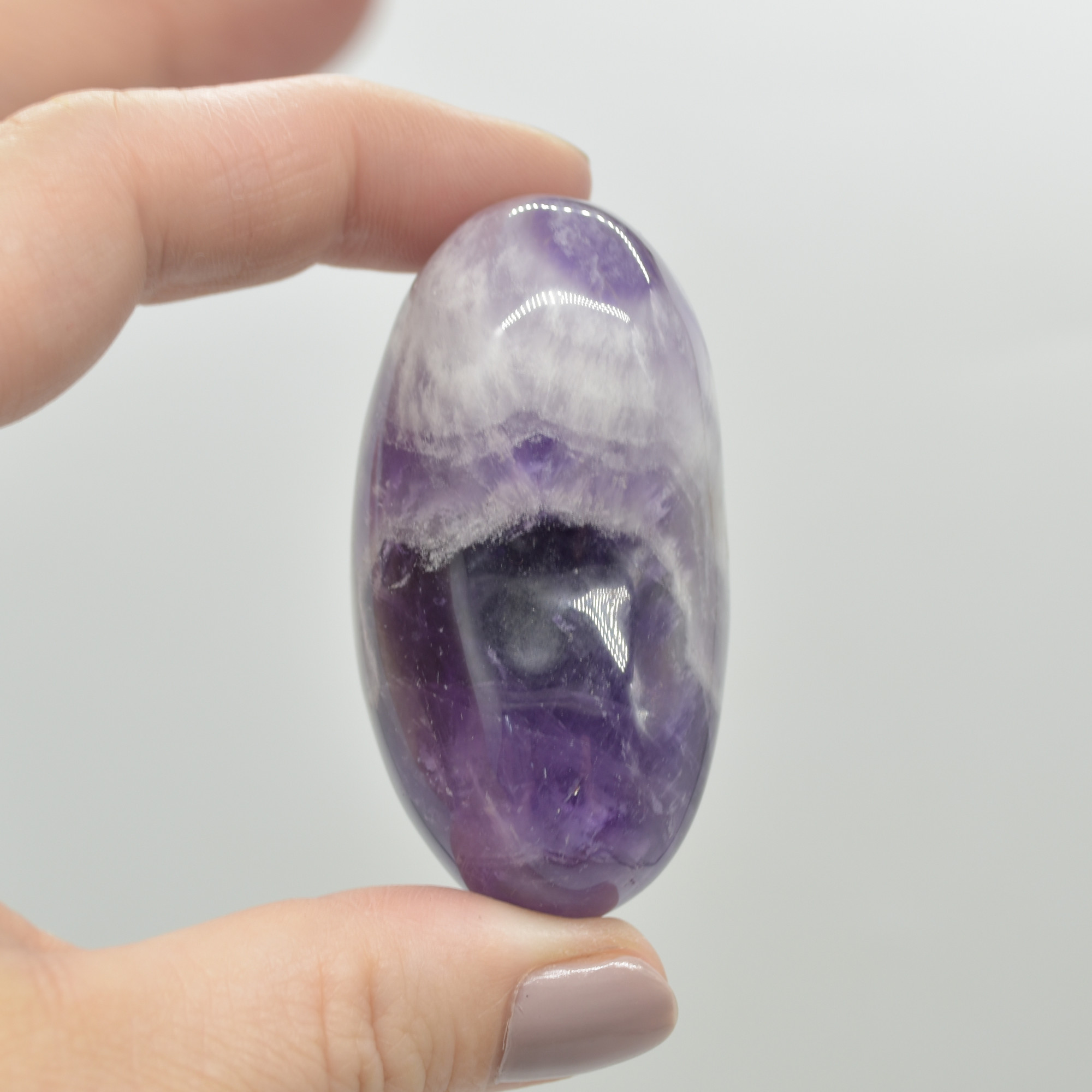 Chevron Amethyst Crystal Puffy Heart - 96 grams - #5 - Image 4