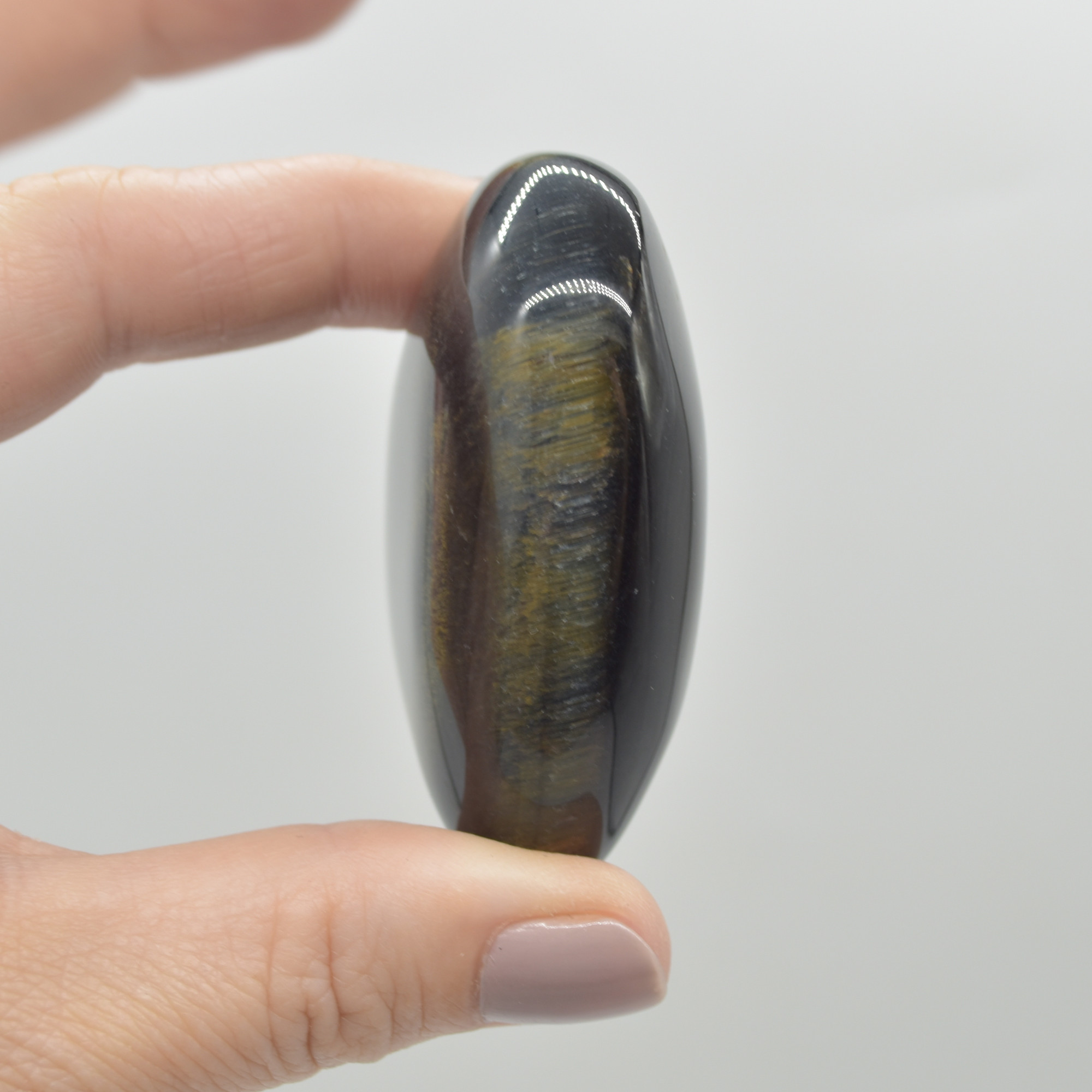Blue Tigers Eye Crystal Puffy Heart - 105 grams - #2 - Image 2