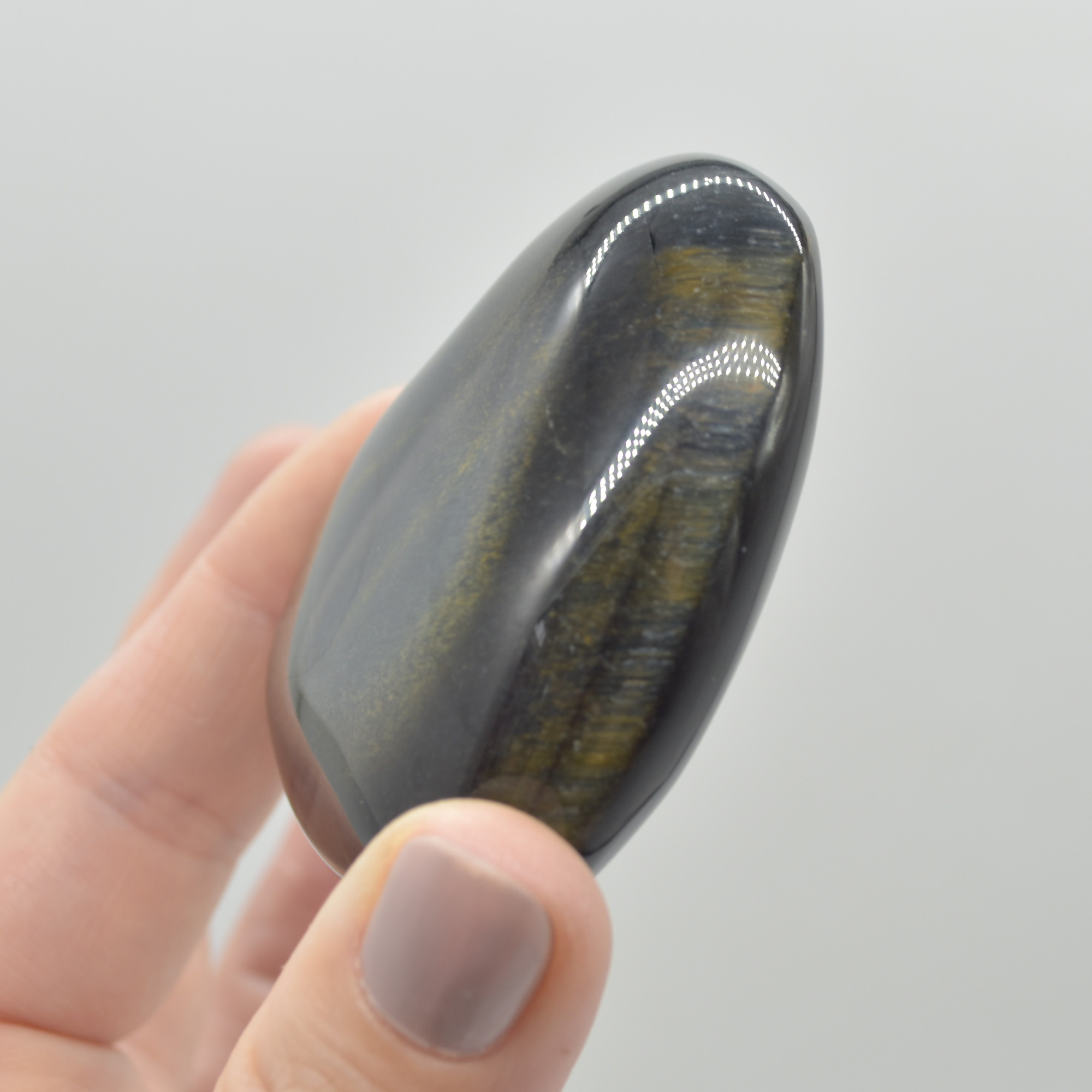 Blue Tigers Eye Crystal Puffy Heart - 105 grams - #2 - Image 3