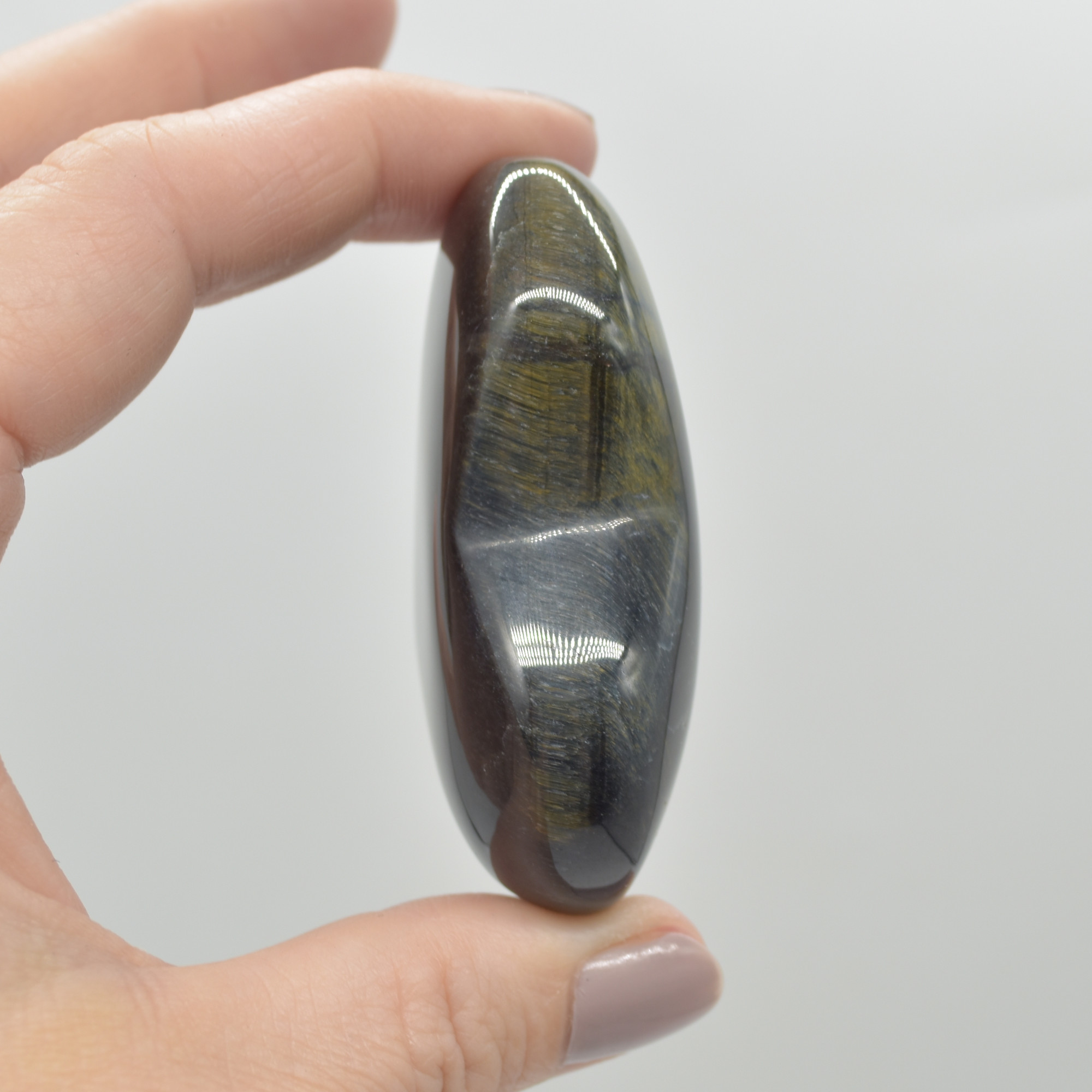 Blue Tigers Eye Crystal Puffy Heart - 105 grams - #2 - Image 5
