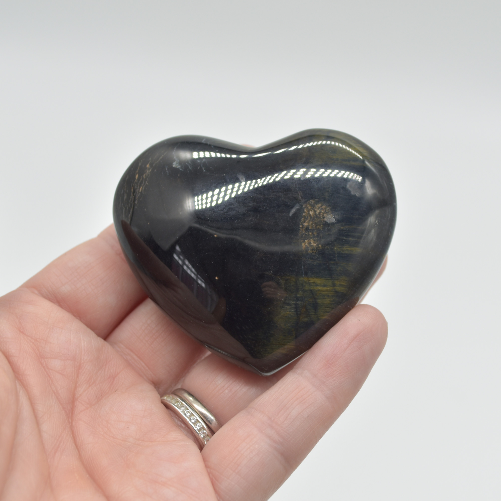 Blue Tigers Eye Crystal Puffy Heart - 105 grams - #2 - Image 6