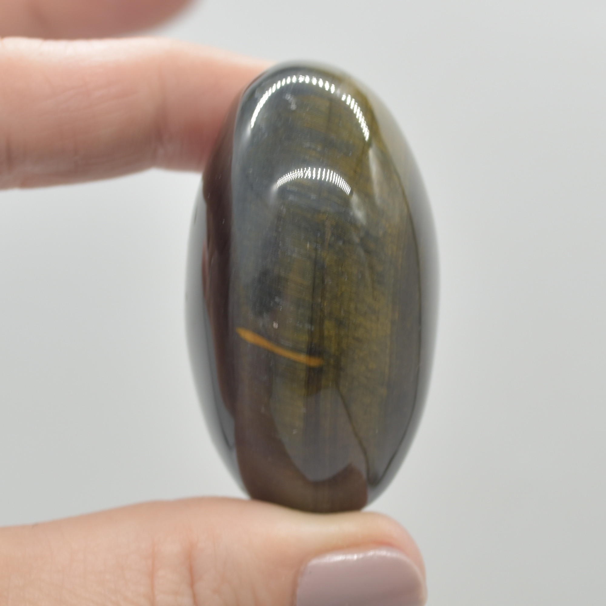 Blue Tigers Eye Crystal Puffy Heart - 111 grams - #3 - Image 2