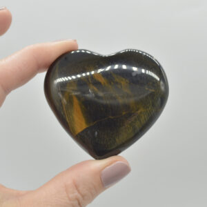 Blue Tigers Eye Crystal Puffy Heart - 81 grams - #5