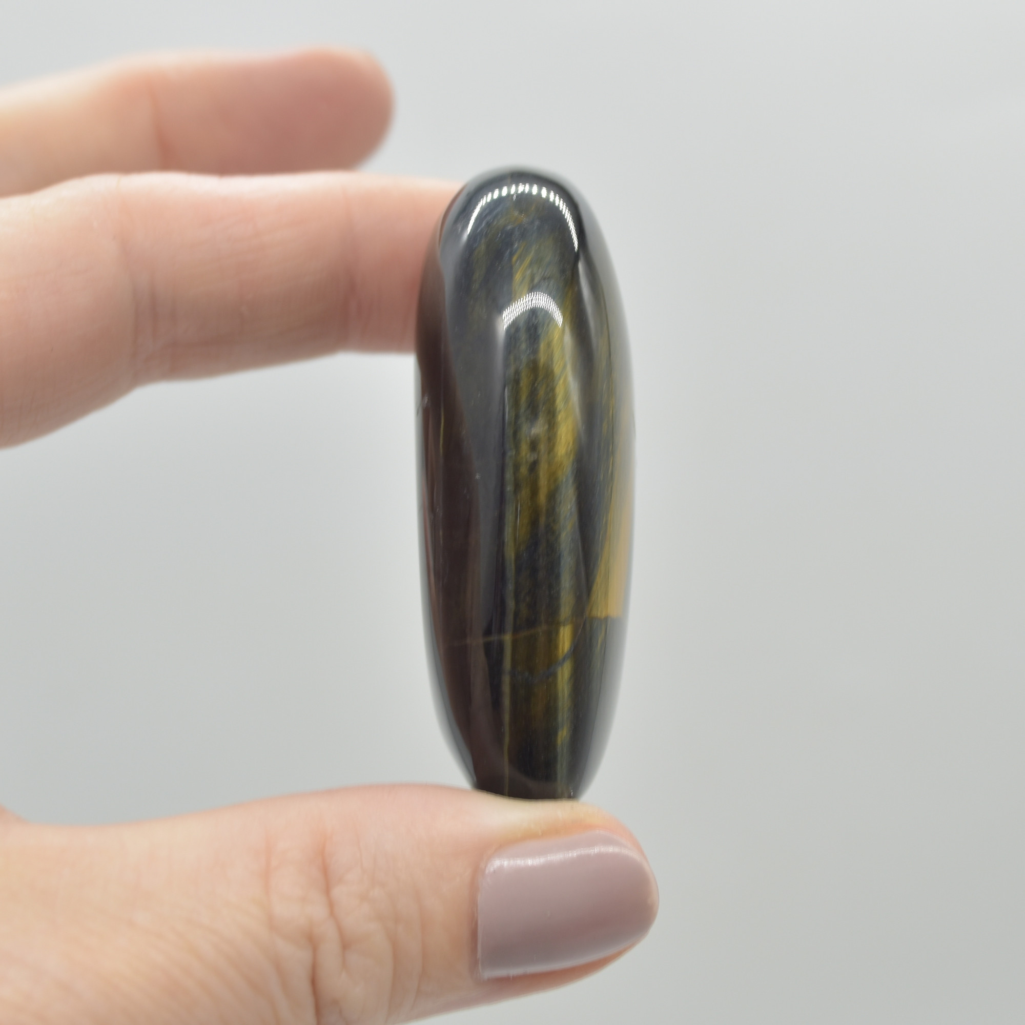 Blue Tigers Eye Crystal Puffy Heart - 81 grams - #5 - Image 2