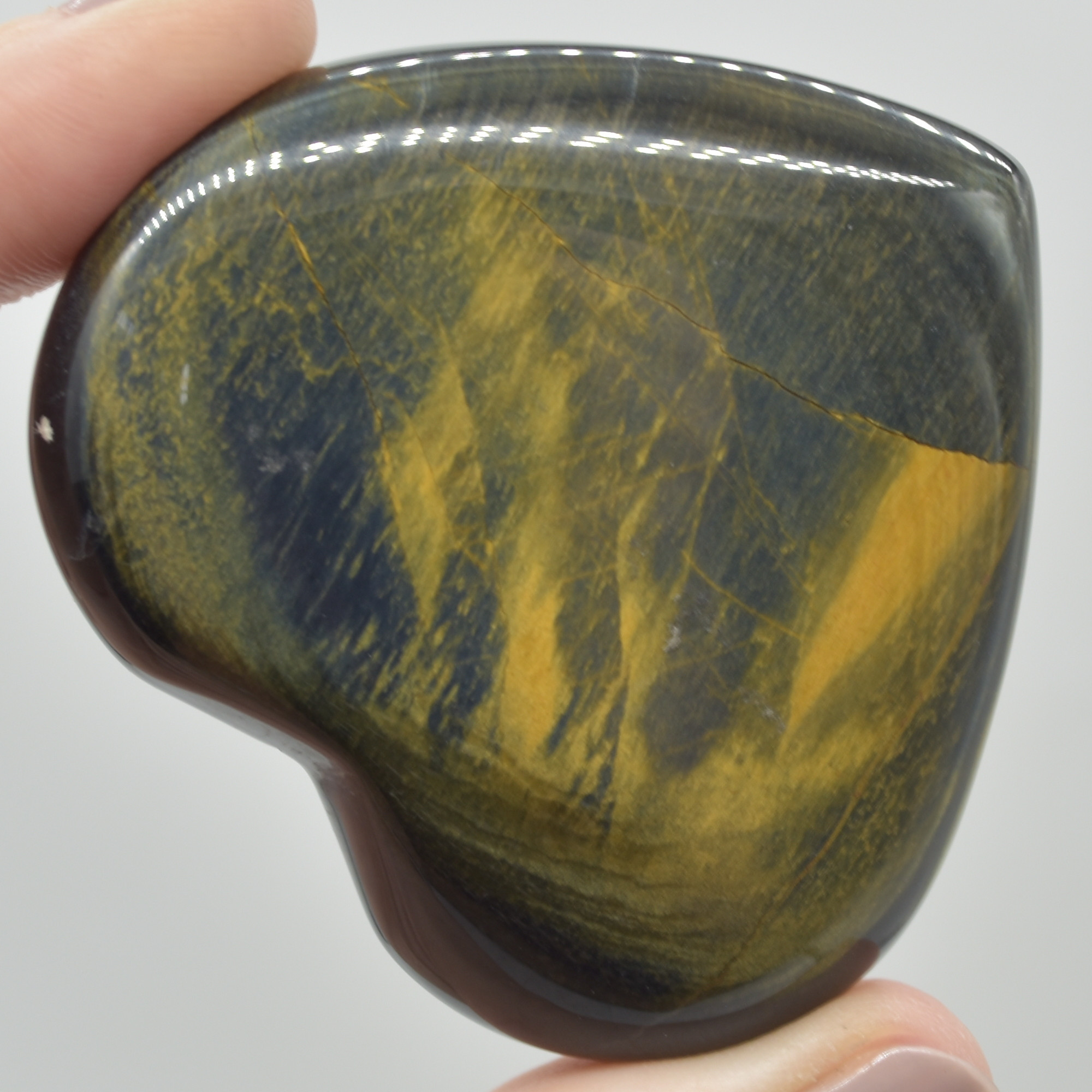 Blue Tigers Eye Crystal Puffy Heart - 81 grams - #5 - Image 5
