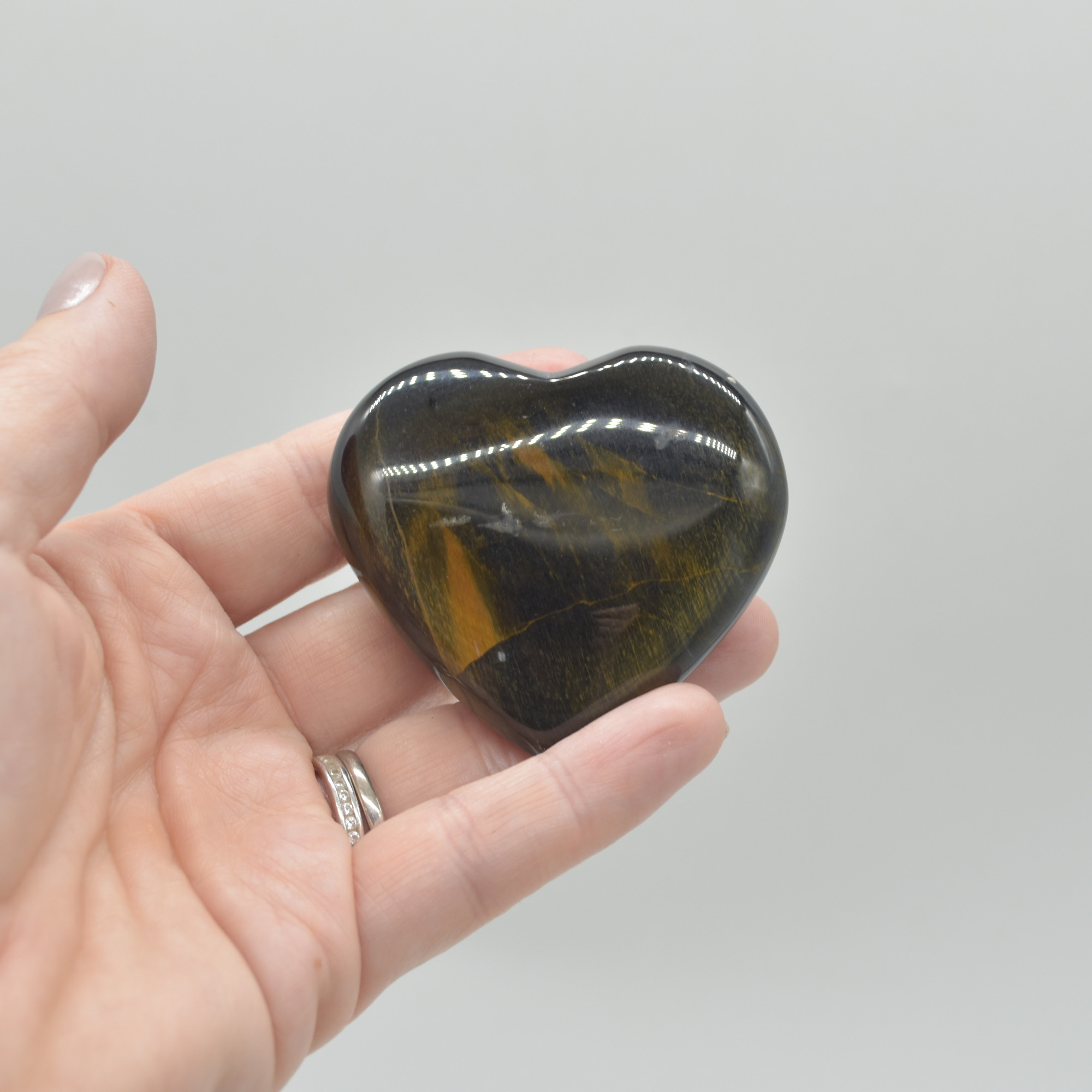Blue Tigers Eye Crystal Puffy Heart - 81 grams - #5 - Image 6