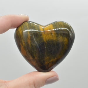 Blue Tigers Eye Crystal Puffy Heart - 93 grams - #4