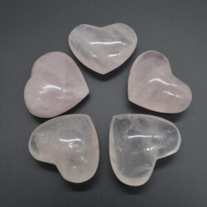 Pale Rose Quartz Puffy Crystal Heart - 4.5cm - 1 Count