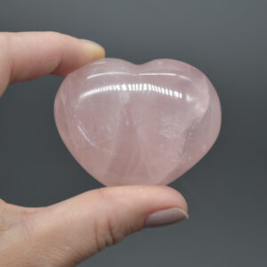 Rose Quartz Crystal Puffy Heart - 5cm -  1 Count