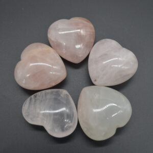 Pale Rose Quartz Puffy Crystal Heart - 4cm - 1 Count