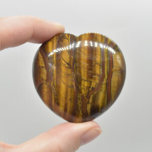 Tiger Eye Puffy Crystal Heart - 5cm - 1 Count