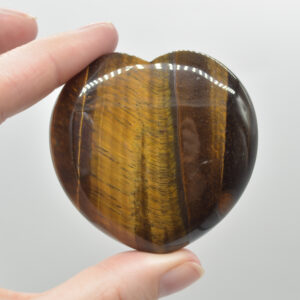 Tiger Eye Puffy Crystal Heart - 5.5cm - 6cm - 1 Count