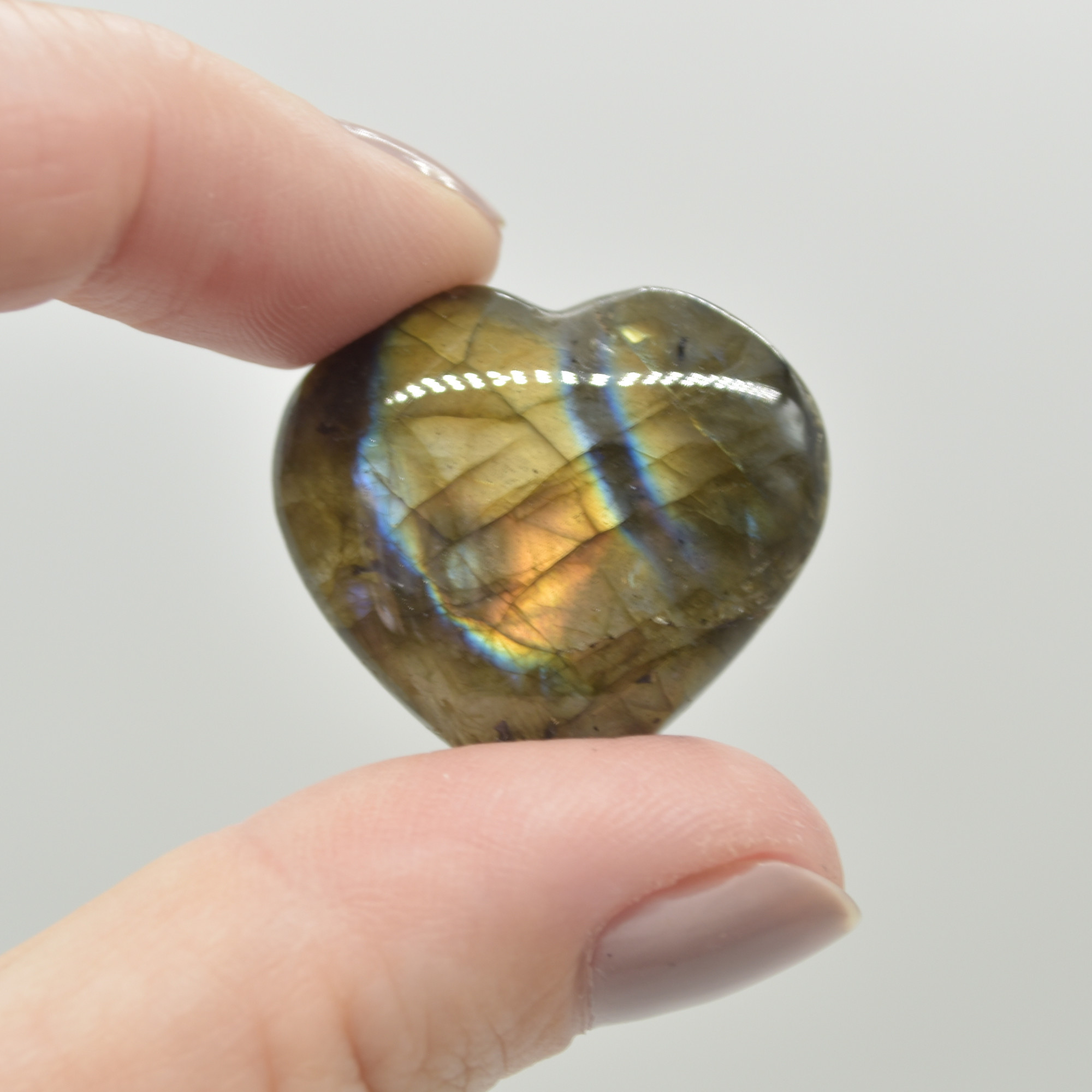 Labradorite Crystal Puffy Heart - 2cm - 2.5cm - 1 Count