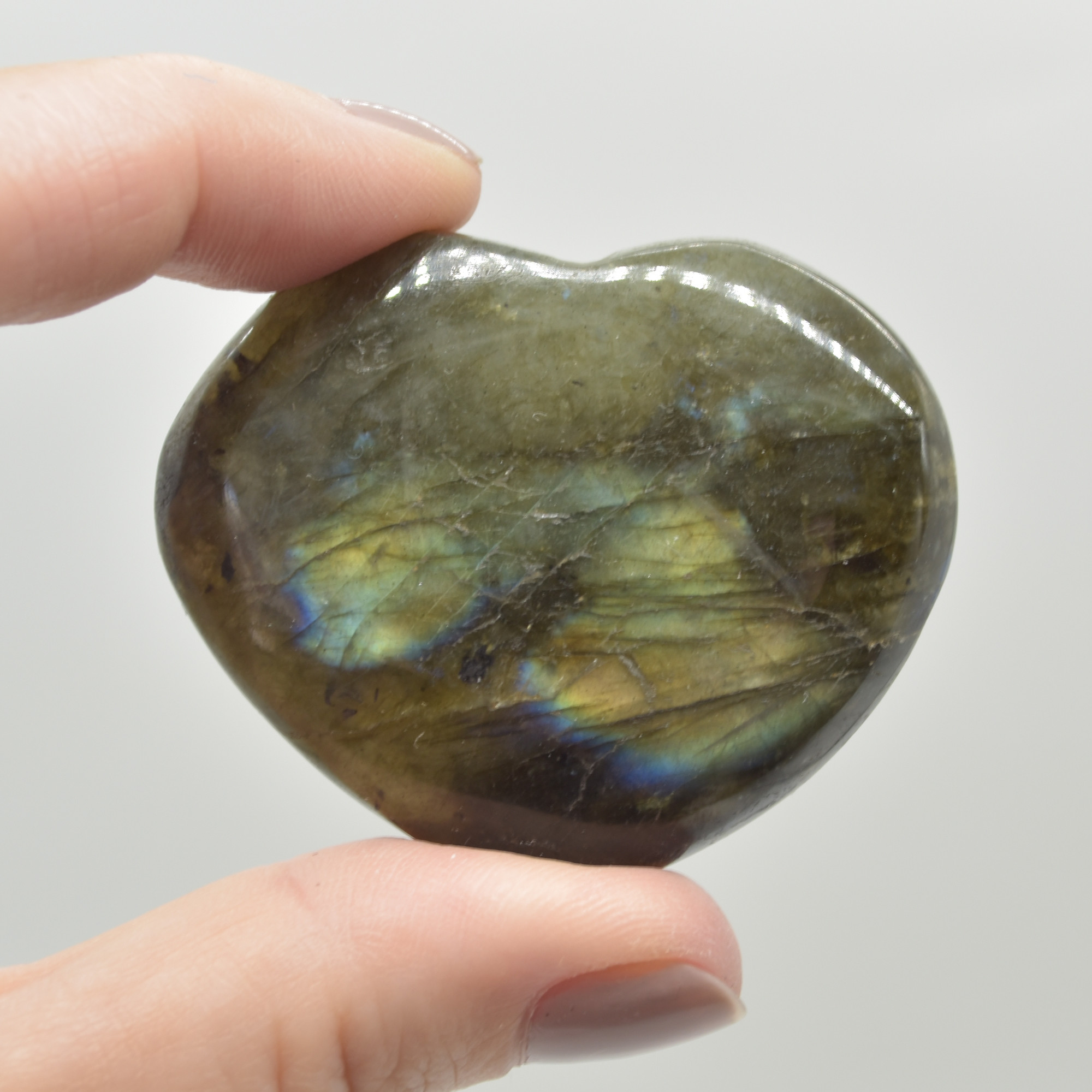 Labradorite Crystal Puffy Heart - 4cm - 4.5cm - 1 Count - Image 6
