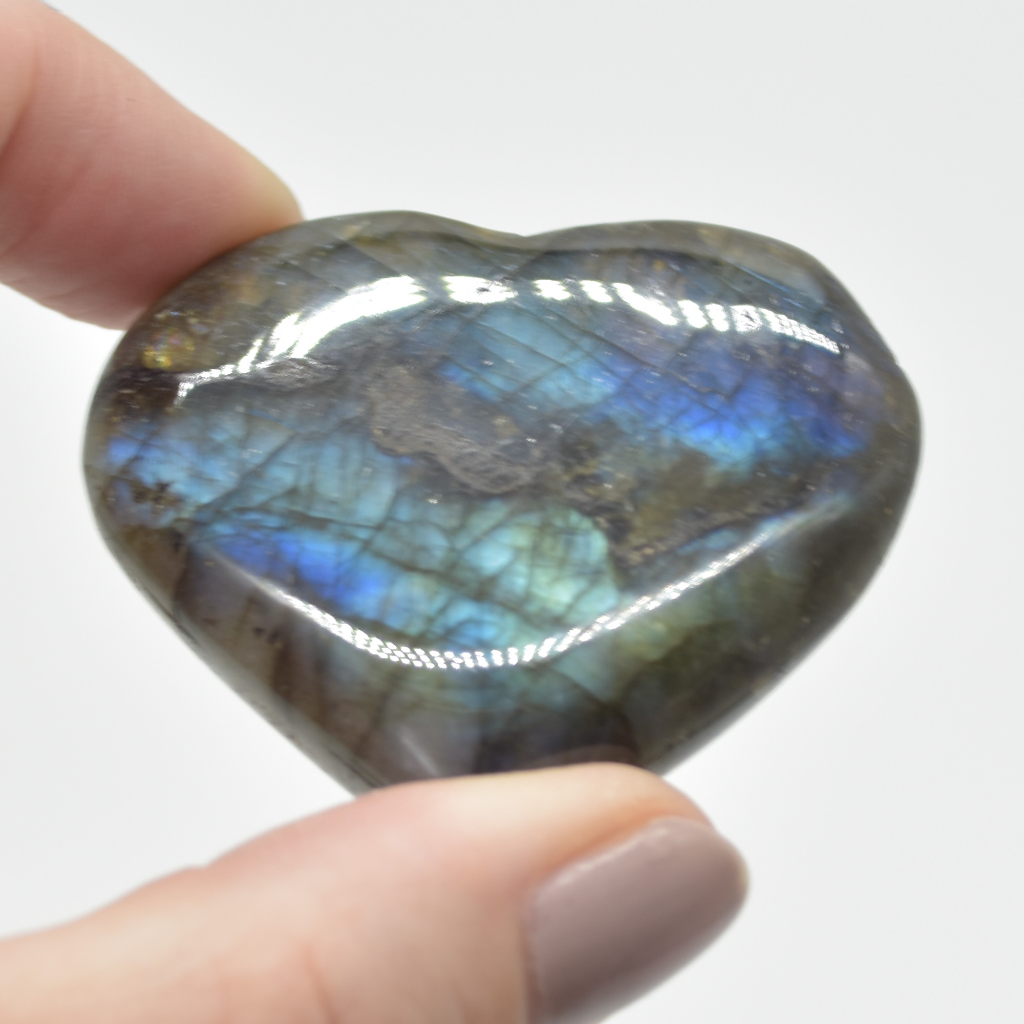 Labradorite Crystal Puffy Heart - 4cm - 4.5cm - 1 Count - Image 7