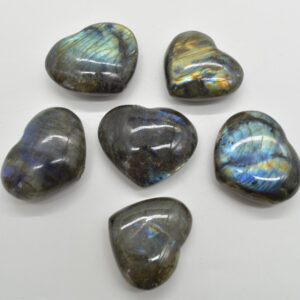 Labradorite Crystal Puffy Heart - 5cm - 5.5cm - 1 Count