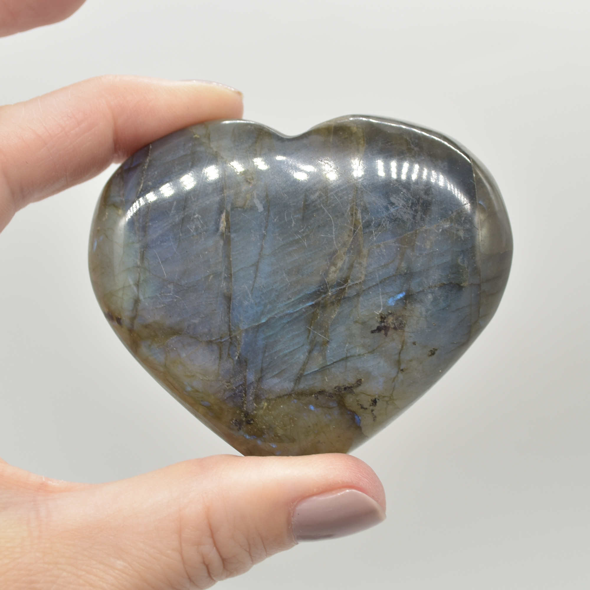 Labradorite Crystal Puffy Heart - 6.5cm - 1 Count - Image 4