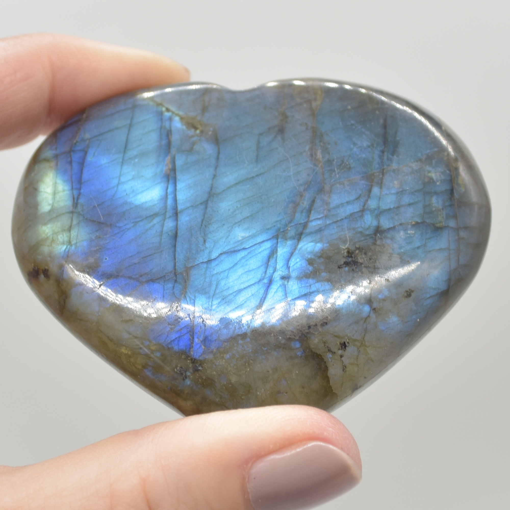 Labradorite Crystal Puffy Heart - 6.5cm - 1 Count - Image 5