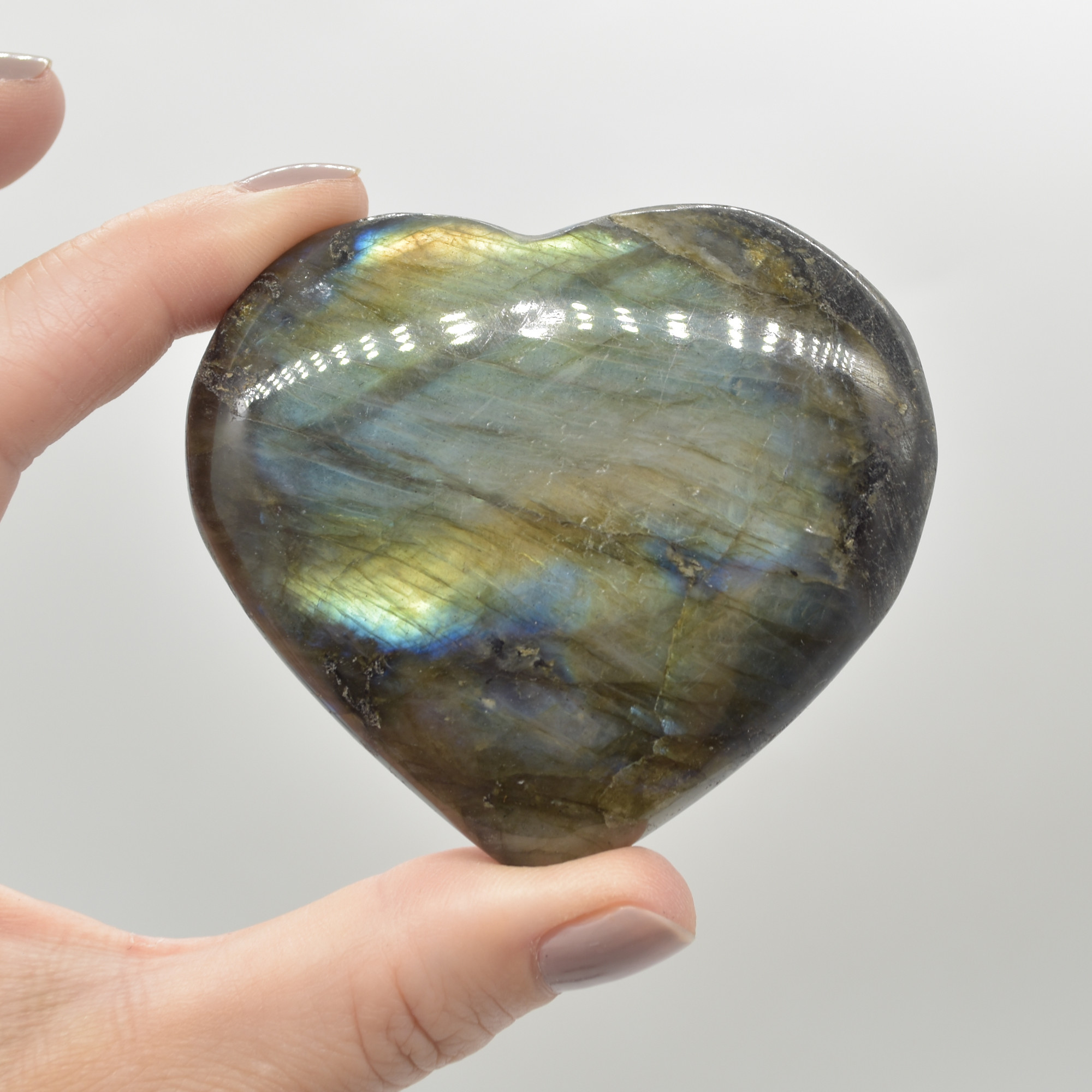 Labradorite Crystal Puffy Heart - 6.5cm - 1 Count - Image 6