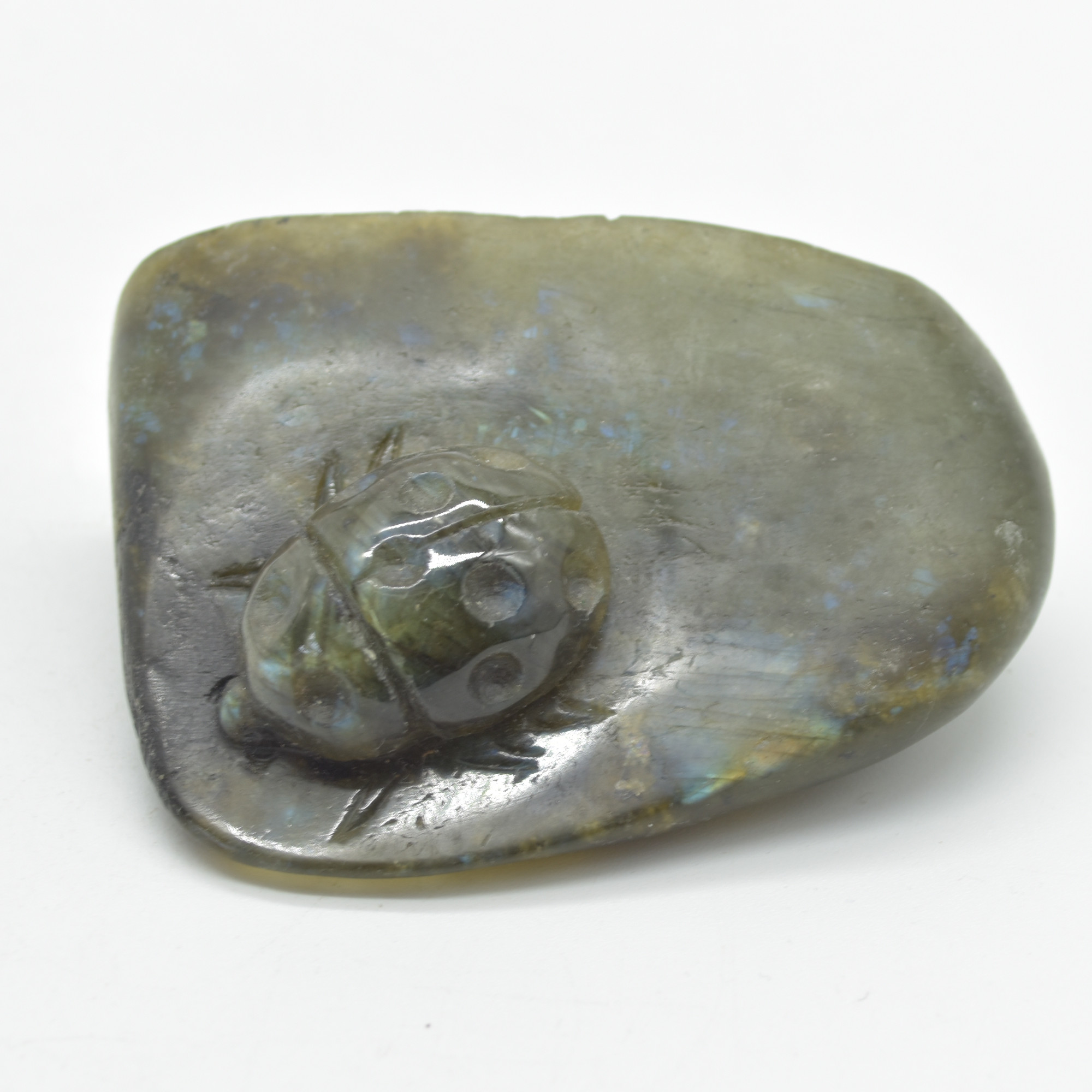 Labradorite Crystal Carving Ladybird Bug on Rock - 140 grams - #04 - Image 2
