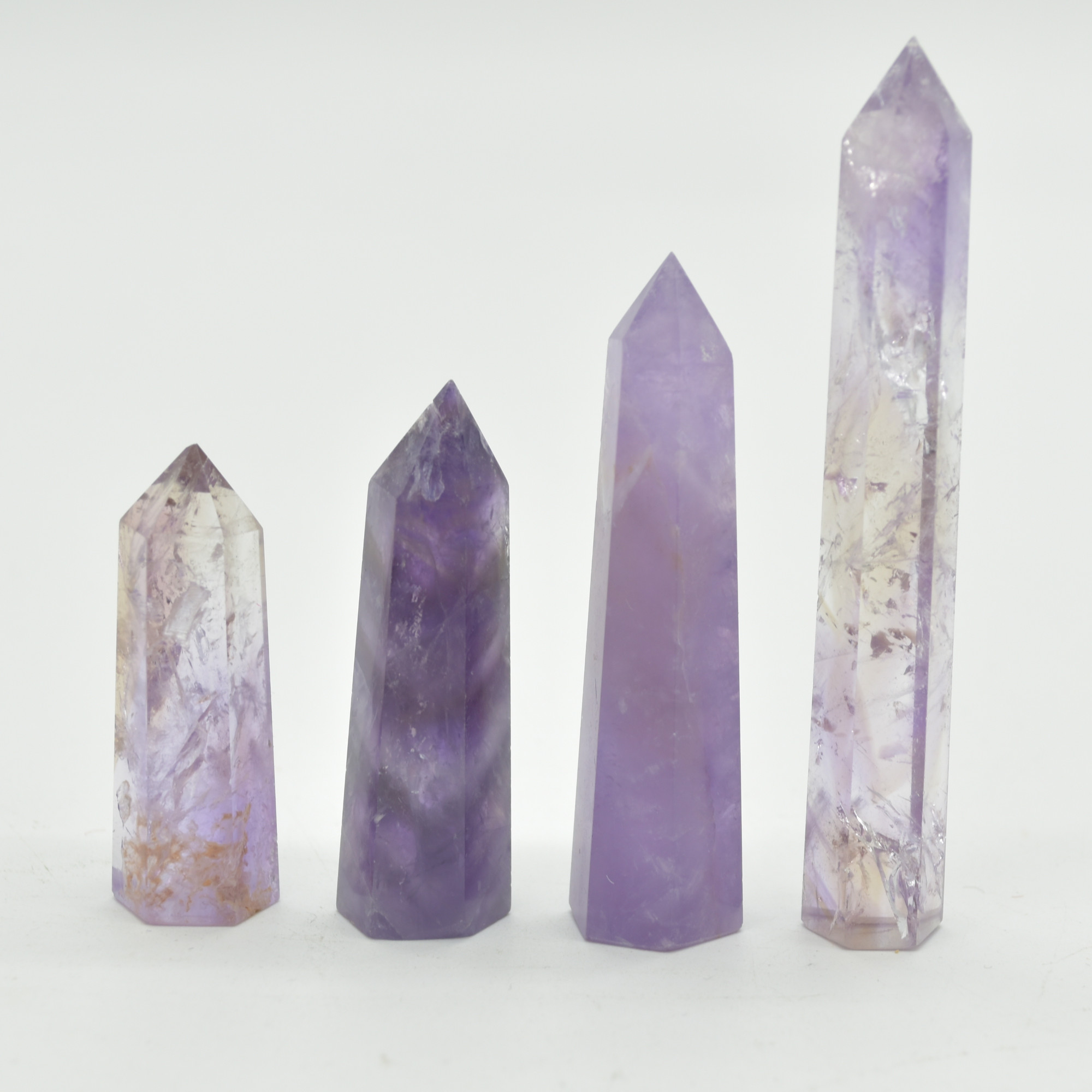 Brazil Amethyst Quartz Crystal Point, Tower, Wand - 1 Count - choose from 4 sizes