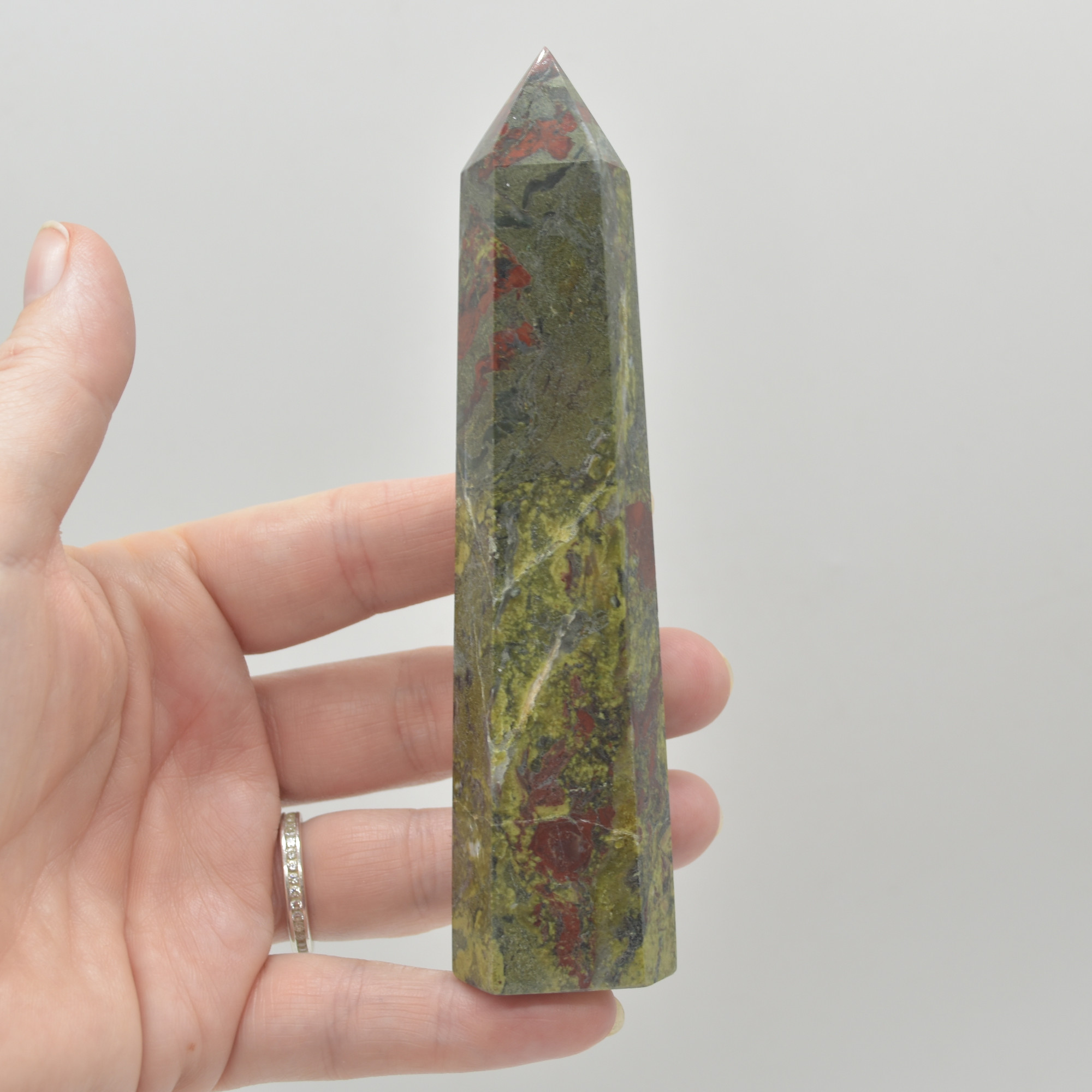 Dragon Blood Jasper Crystal Point, Tower, Wand - 1 Count - choose from 7 sizes - Image 3