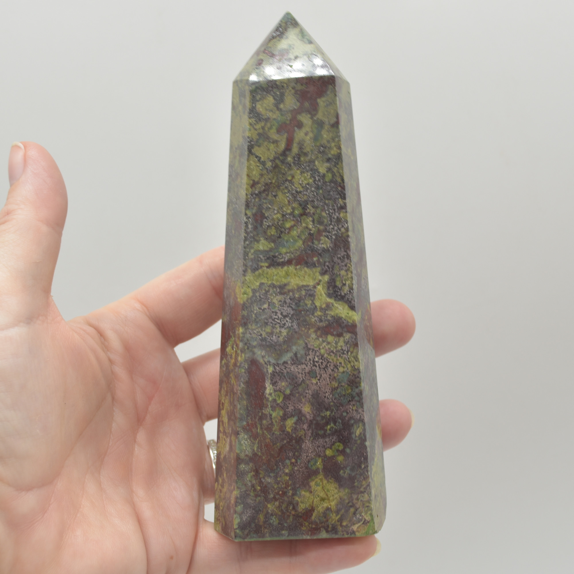 Dragon Blood Jasper Crystal Point, Tower, Wand - 1 Count - choose from 7 sizes - Image 9